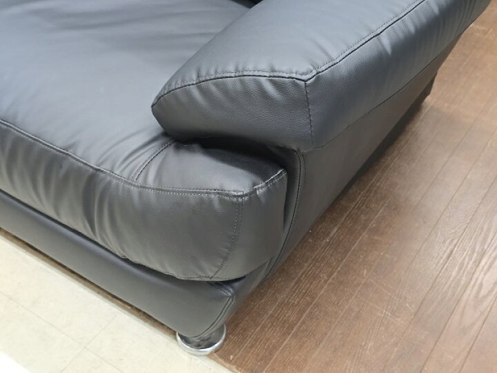 楽天市場】【中古品】 ソファー 2人掛け 合皮 黒 ブラック ○YR-17556 