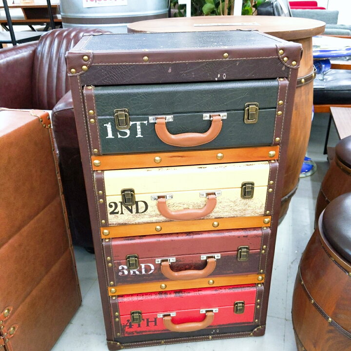 楽天市場】【中古品】ビンテージ風 チェスト4段 フルオープンレール〇 