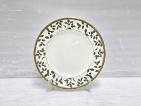【未使用展示品】 ノリタケ Noritake ホリー＆ベリーゴールド ディナープレート 1枚 ヒイラギ 赤い実 金縁 ホリデー クリスマス ○YR-19628○