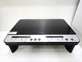 【中古品】 アイリスオーヤマ IRIS OHYAMA 2口 IHコンロ IHクッキングヒーター IHK-W12S-B 2020年製 ○YR-19670○