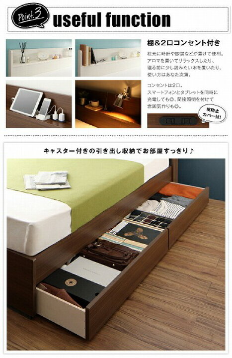 楽天市場】工具いらずの組み立て・分解簡単収納ベッド ベッドフレーム 