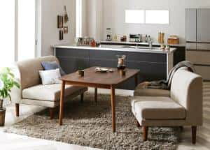 �_�C�j���O�Z�b�g�i�e�[�u��&�\�t�@�j �����Ǝg���ĉ��K�B�������\�t�@���������߂ł���\�t�@�_�C�j���O�Z�b�g 4�_�Z�b�g(�e�[�u��+2P�\�t�@1�r+1P�\�t�@2�r) W135