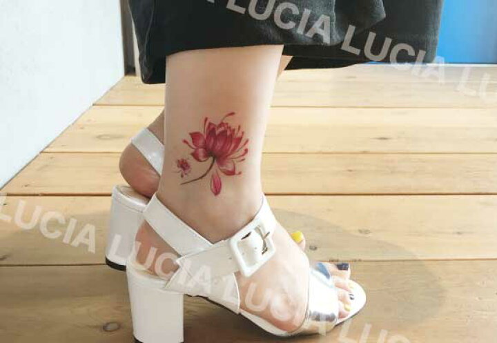 市場 即日出荷 腕 タトゥーシール 背中 蓮の花 15 5cm 限定クーポン かっこいい 足 大きめ ピンク