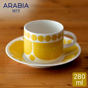 _ȂP7{^ ArA Arabia Xk^C Jbv\[T[ 280mL 16.5cm Sunnuntai Cup & Saucer 1028186 1028188 }OJbv v[g H  Yellow / White  k Lb`