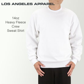 [全品送料無料] ロサンゼルスアパレル Los Angeles Apparel ロスアパ スウェットシャツ M XLサイズ ヘビーフリース トレーナー メンズ HF-07 クルーネック 裏起毛 スウェット ホワイト 米国製 アメリカ製