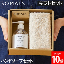 ＼お盆も休まず配送／ [全品送料無料] ソマリ SOMALI ギフトセットF ハンドソープセット 手洗い用石けん ハンドタオル コットン ギフト 手洗い 洗浄 洗面所 キッチン 家庭用 日本製 液体タイプ KS-20-01 バレンタイン