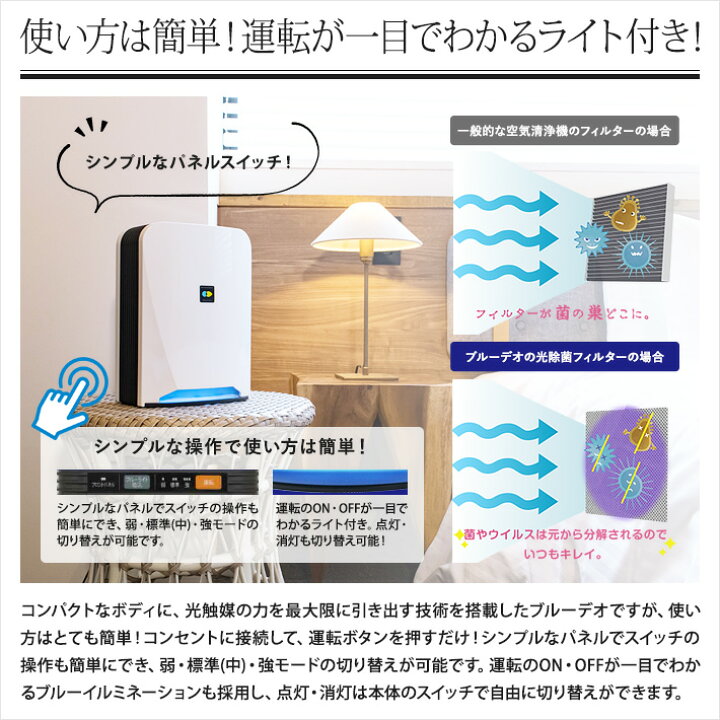 楽天市場】空気消臭除菌装置ブルーデオS型(MC-S201)(空気清浄機/静音 