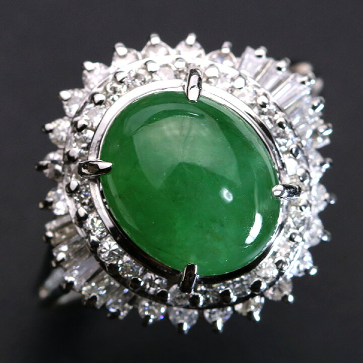 楽天市場】艶と光沢が魅力 ヒスイ 翡翠 リング/指輪 プラチナ PT900  