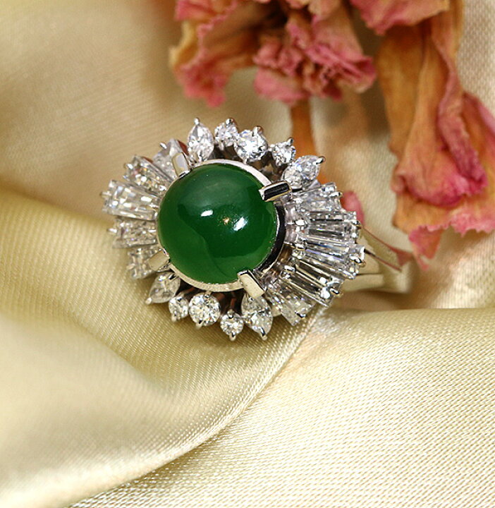 楽天市場】濃厚で色ムラなし 上質・ロウカンタイプ ヒスイ 翡翠 リング  