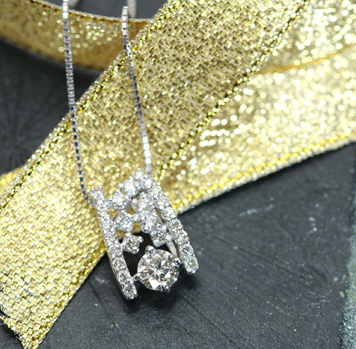 楽天市場】トータル0.6ct ダイヤモンド ネックレス 18金ホワイト 