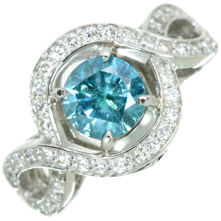 楽天市場】大粒 ブルーダイヤモンド（トリーテッド） 1.11ct リング  