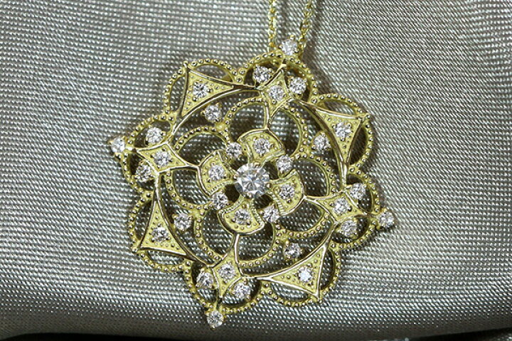 楽天市場】アラベスク ダイヤモンド ネックレス 0.5ct K18 PG WG 18金 