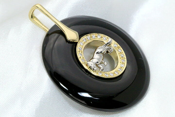 楽天市場】パンサーモチーフ ダイヤモンド オニキス ペンダントトップ  