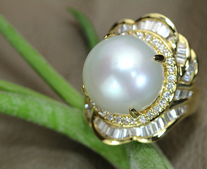 楽天市場】白蝶真珠/パール リング/指輪 16.6mm 18金イエローゴールド 