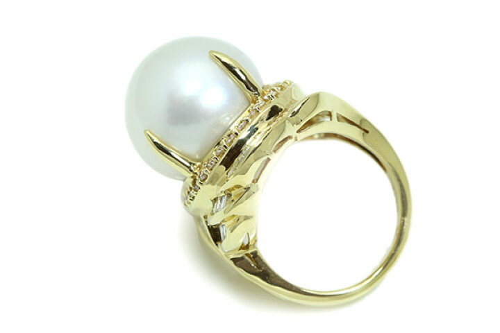 楽天市場】白蝶真珠/パール リング/指輪 16.6mm 18金イエローゴールド 