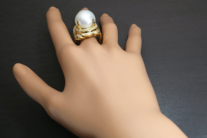 楽天市場】白蝶真珠/パール リング/指輪 16.6mm 18金イエローゴールド 