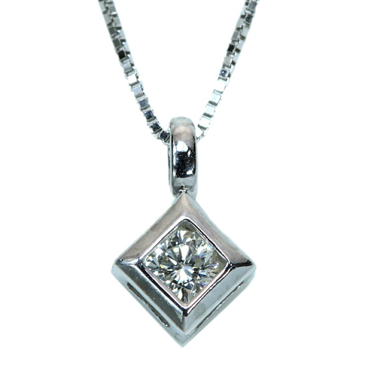 楽天市場】ダイヤモンド ネックレス 0.10カラット 18金ホワイト  