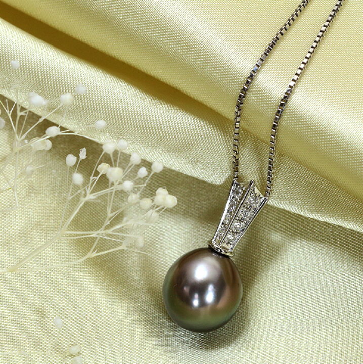 楽天市場】黒蝶真珠/パール ネックレス 12.2-11.4mm プラチナ PT900 