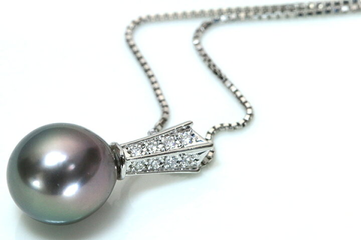 楽天市場】黒蝶真珠/パール ネックレス 12.2-11.4mm プラチナ PT900  