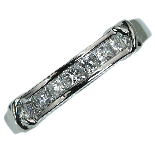 ダイヤモンド リング 指輪 0.320カラット プラチナ950 PT950 角ダイヤ 一文字 ハーフエタニティ  白・透明(ホワイト)  届5 1点もの