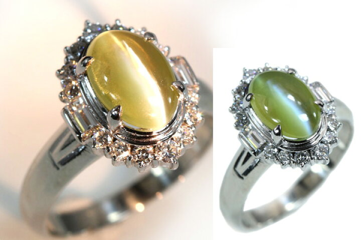 楽天市場】クリソベリルキャッツアイ リング/指輪 2.40カラット  