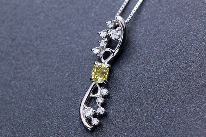楽天市場】イエロー ダイヤモンド ネックレス 0.286カラット プラチナ  