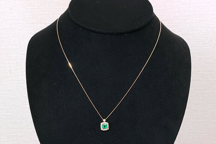 楽天市場】エメラルド ネックレス 0.630カラット 18金イエローゴールド  