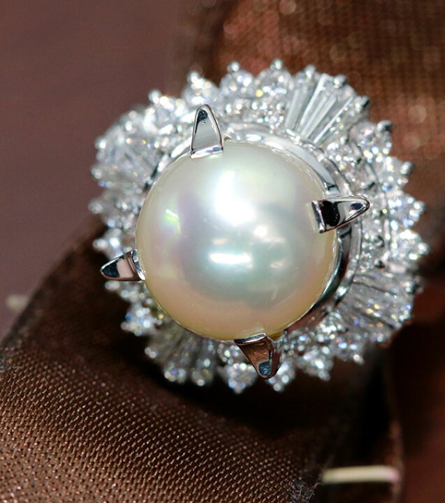 楽天市場】南洋真珠/パール リング/指輪 10.2ミリ位 プラチナ900 PT900  