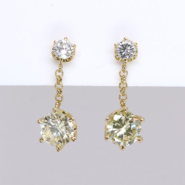 楽天市場】ダイヤモンド ピアス 1.0カラット 18金イエローゴールド K18  