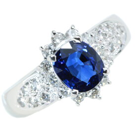 サファイヤ リング/指輪 1.650カラット プラチナ900 PT900 定番ダイヤ取り巻き 上質の青 /青(ブルー)/アウトレット・新品/届10/1点もの