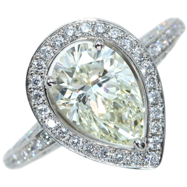 ダイヤモンド リング 指輪 2.123カラット プラチナ900 PT900 大粒1カラット超え ダイヤ取り巻き ソーティング付  白・透明(ホワイト) アウトレット・新品 届10 1点もの