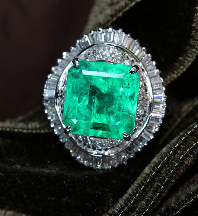 楽天市場】エメラルド リング/指輪 5.480カラット プラチナ900 PT900  