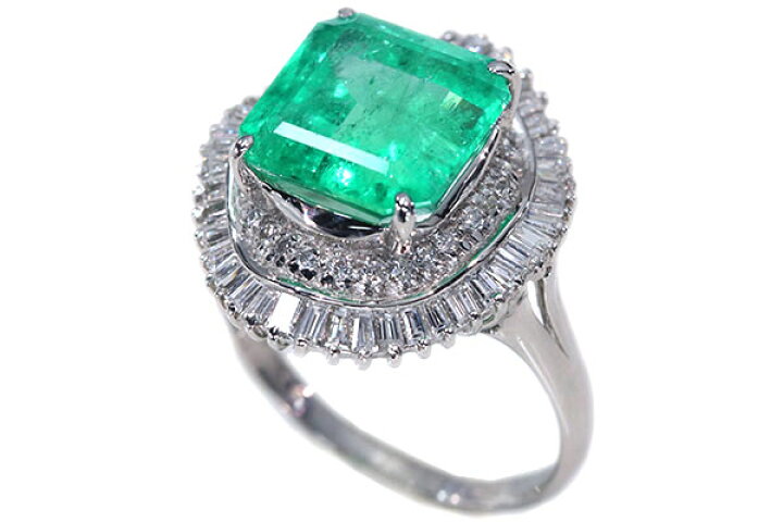 楽天市場】エメラルド リング/指輪 5.480カラット プラチナ900 PT900  