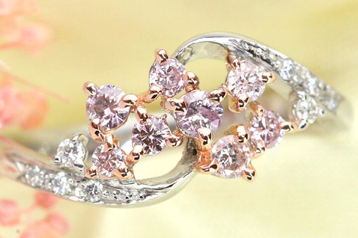 楽天市場】ピンクダイヤモンド リング/指輪 0.280カラット プラチナ900  