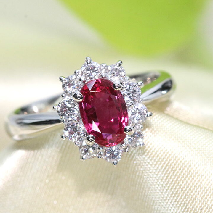 Pt900 大粒 天然 ルビー 1.20ct ダイヤ 0.17ct リング - メルカリ 天然 
