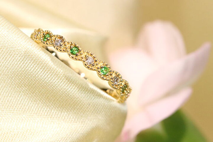 楽天市場】グリーンガーネット リング/指輪 0.10カラット 18金イエロー  