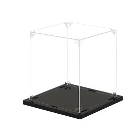 KUKERフィギュアケース 横長タイプ アクリルケース UVカット コレクションケース ディスプレイケース 組み立て簡単 頑丈 汚れ防止 手袋 クリーニングクロス付き