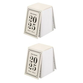 EXCEART 卓上カレンダー 2025年 ミニ 日めくり 引き裂き式 ヴィンテージデザイン コンパクトデスクカレンダー 家庭・オフィス用 デスク装飾