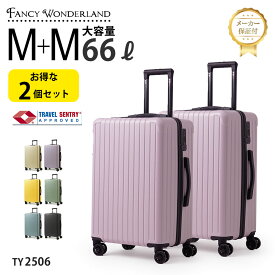 【最大50％OFFクーポン配布中】スーツケース 2点セット Mサイズ 中型 軽量 大容量 キャリーケース 静音キャスター TSAロック付き ハードケース 修学旅行 出張 海外旅行 人気 メンズ レディース TY2506