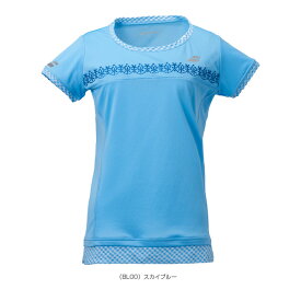 ショートスリーブシャツ／カラープレイライン／レディース（BTWPJA07）《バボラ テニス・バドミントン ウェア（レディース）》