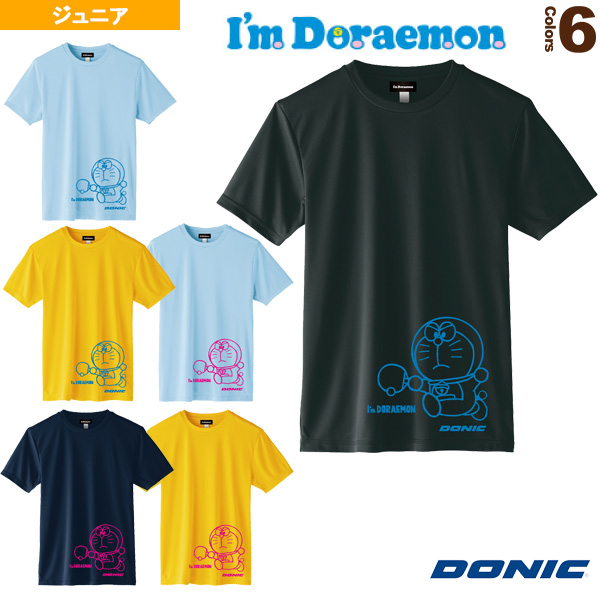 卓球TシャツA DONIC 実物 × I am DORAEMON 《DONIC 大幅値下げランキング ドラえもん ジュニア 卓球 ジュニアグッズ》 YL110