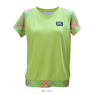 Vネックチェックゲームシャツ/レディース(STC-BCW2315) セントクリストファー テニス・バドミントンウェア(レディース)