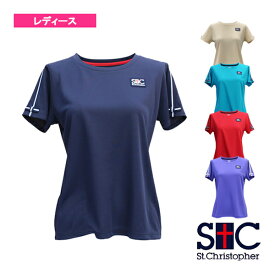 リボンカフゲームシャツ／レディース（STC-BCW6421）《セントクリストファー テニス・バドミントン ウェア（レディース）》