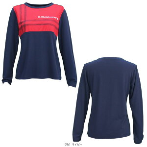 クロスラインロングスリーブシャツ/レディース(STC-BDW6467)《セントクリストファー テニスウェア(レディース)》