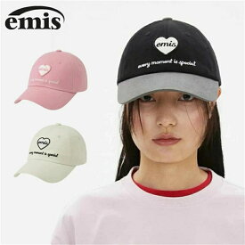 emis(エミス)国内未発売 最先端 キャップ HEART WAPPEN ハート刺繍 トーンオントーン正規品 送料無料 韓国 キャップ 帽子 韓国ファッション 韓国ブランド EMISおしゃれ コーデ 帽子 日よけ