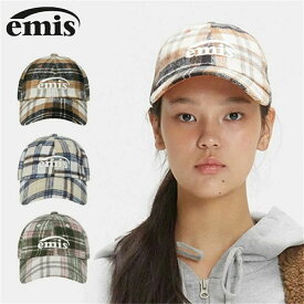 【韓国限定】emis エミス MULTI COLOR CHECK BALL CAP ボールキャップ 帽子 キャップ ユニセックス メンズ レディース カジュアル おしゃれ デイリー ファッション アクセサリー 【emis】