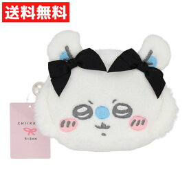 ちいかわ モモンガ CWダイカットフェイスポーチ ツイード生地 小物入れ リボンコスメ メイクポーチ コスメポーチ ふわもこ