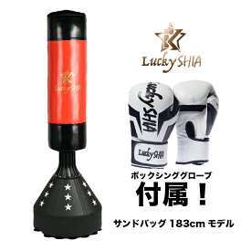 【日本検品/グローブ付】 サンドバッグ 180cm 自宅 自立型 スタンド 家庭用 ボクシング サンドバック 室内 運動 パンチングバッグ ボクササイズ ストレス解消 トレーニング 器具 大人 子供 家トレ [送料無料]