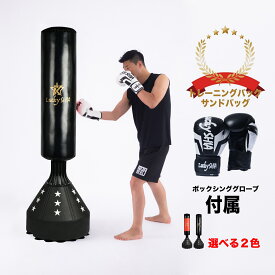 【マラソン期間ポイントMAX11倍★】 サンドバッグ 170cm ~180cm【 グローブ付き 】【 高評価】自宅 スタンド 自立 子供 室内 パンチングバッグ サンドバック スタンディング サンドック ボクササイズ 運動 トレーニング 大人 子供 家トレ 宅トレ 室内運動 別途送料なし！