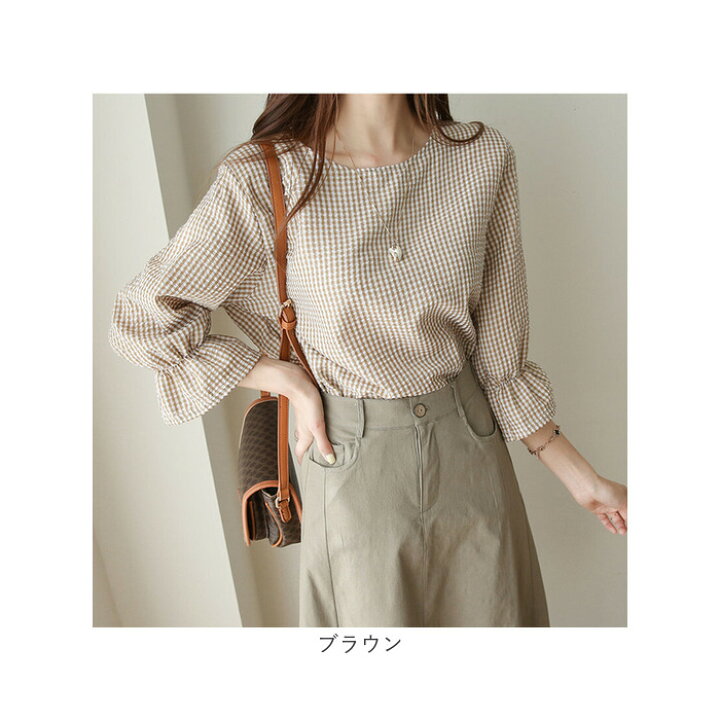 楽天市場】ブラウス レディース 七分袖 定番 フリル袖 Tシャツ シャツ  